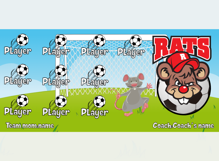 Rats - Soccer - Pole Pocket Banner