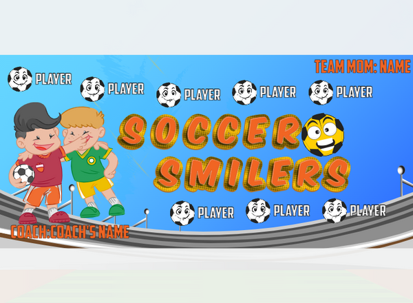 Smilers 2 - Soccer - Pole Pocket Banner