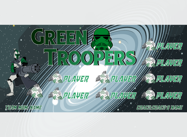 Troopers Green 2 - Soccer - Pole Pocket Banner