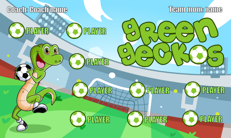 Green Geckos - Soccer Banner