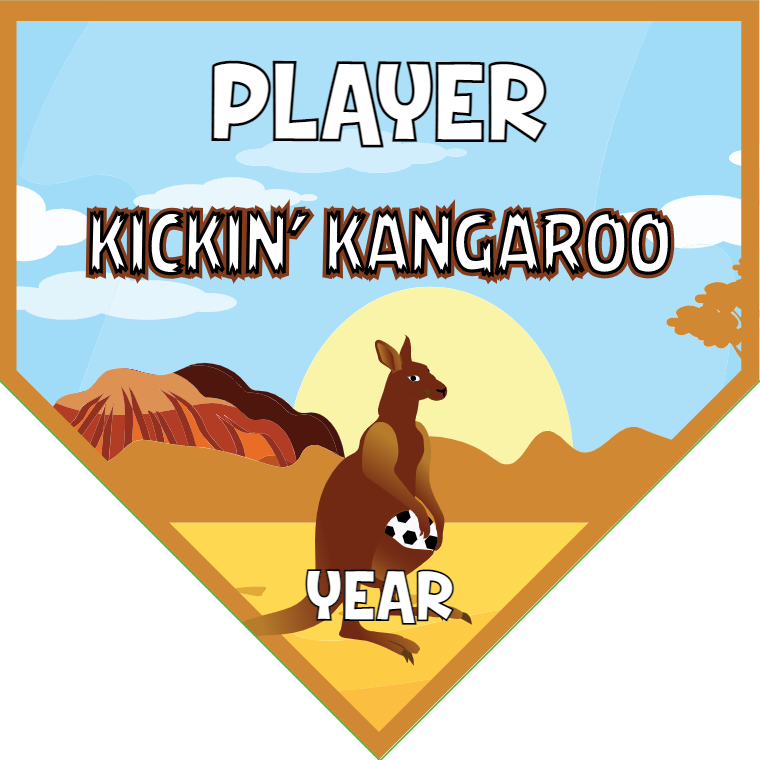 Kickin' Kangaroo - Homeplate Soccer Pennant