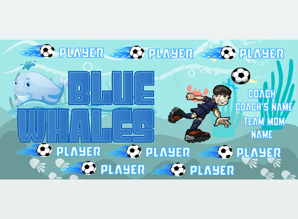 Whales Blue - Soccer - Pole Pocket Banner