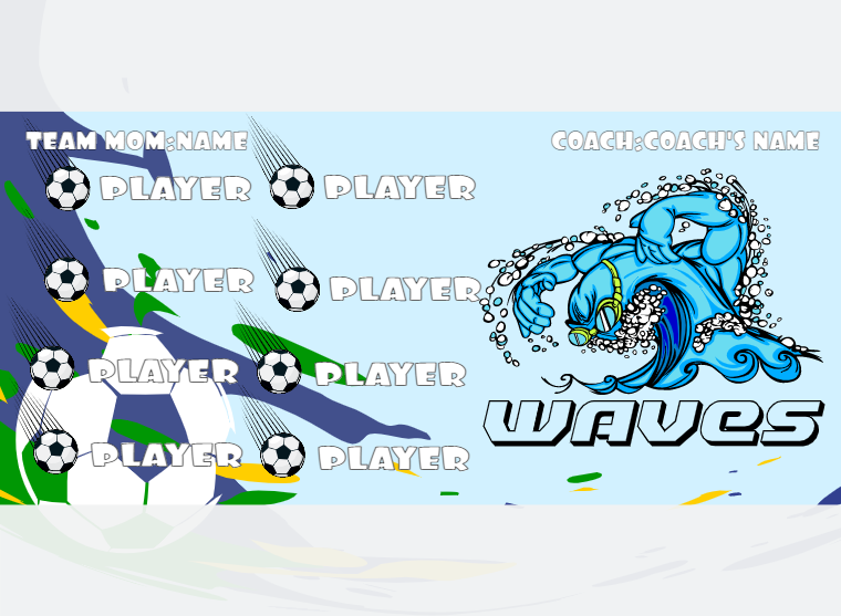 Waves - Soccer - Pole Pocket Banner