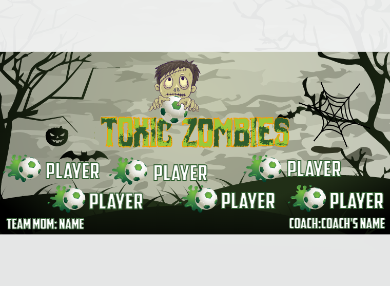 Zombies Toxic - Soccer - Pole Pocket Banner
