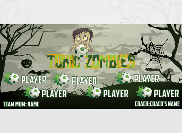 Zombies Toxic - Soccer - Pole Pocket Banner