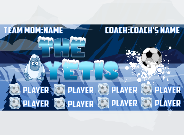 Yetis - Soccer - Pole Pocket Banner