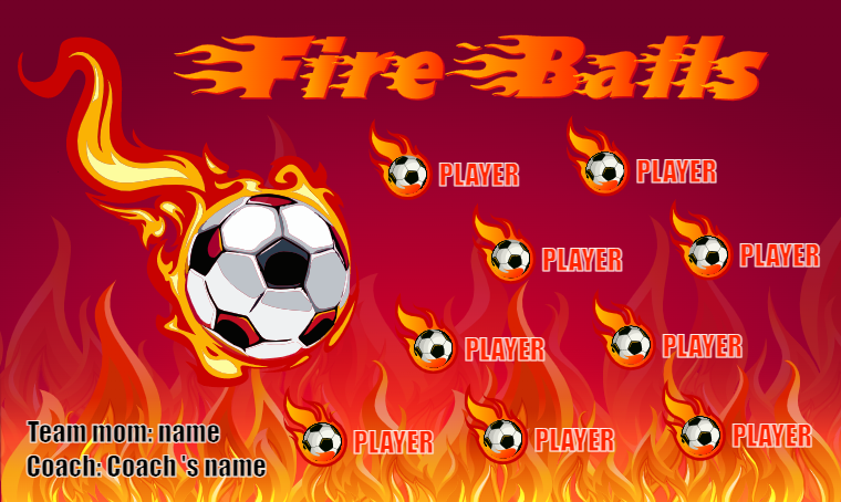 Fire Balls Soccer Banner