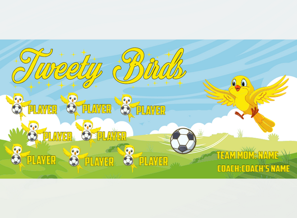 Tweety Birds - Soccer - Pole Pocket Banner