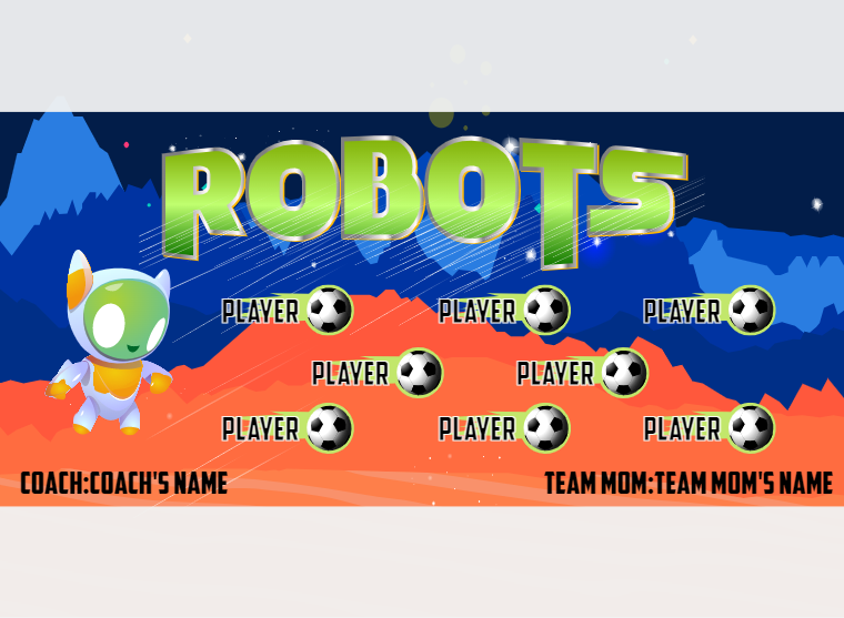 Robots - Soccer - Pole Pocket Banner