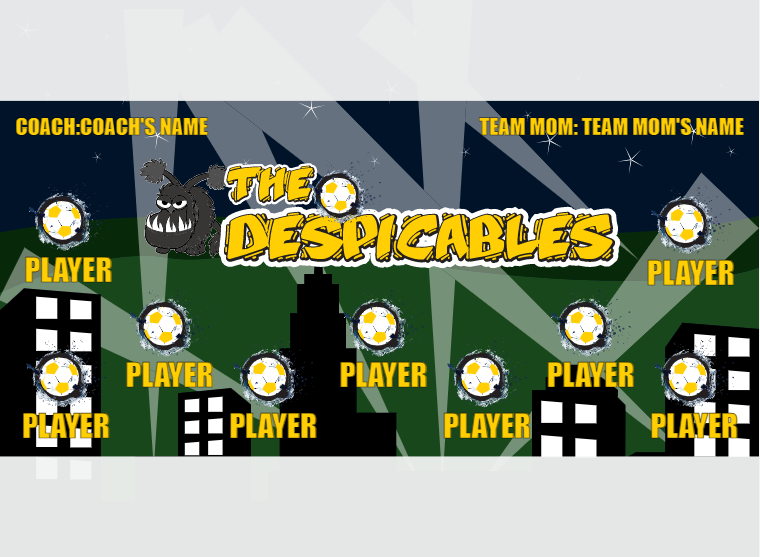 THE Despicables 2 - Soccer - Pole Pocket Banner