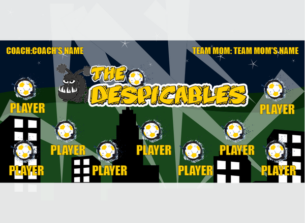 THE Despicables 2 - Soccer - Pole Pocket Banner