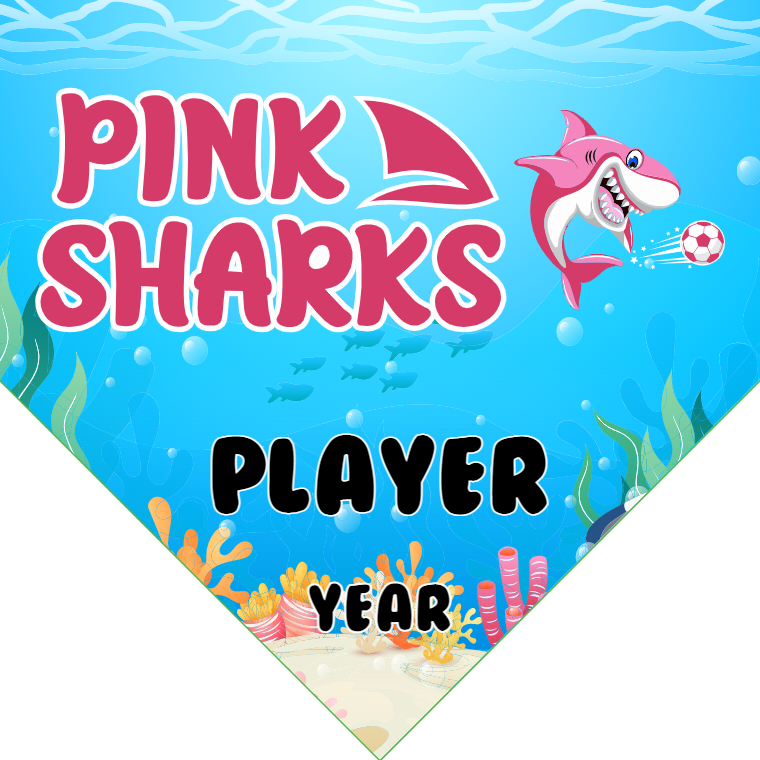 Pink Sharks - Homeplate Soccer Pennant