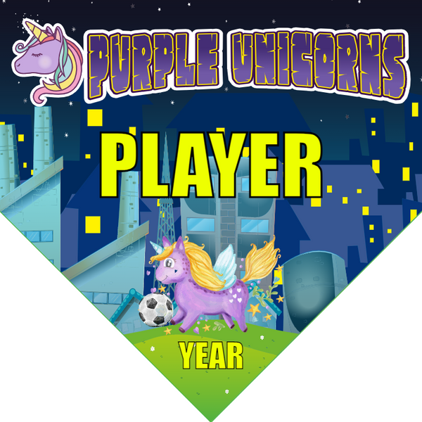 Purple Unicorns - Homeplate Soccer Pennant