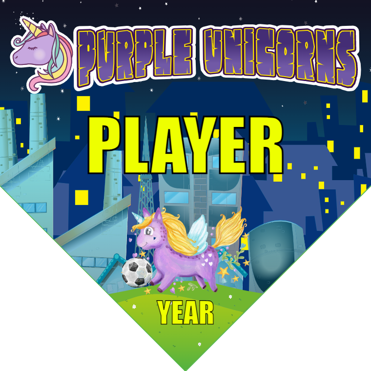 Purple Unicorns - Homeplate Soccer Pennant