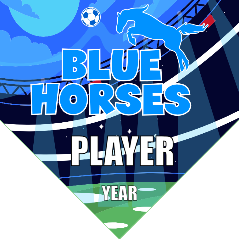 Blue Horses - Homeplate Soccer Pennant