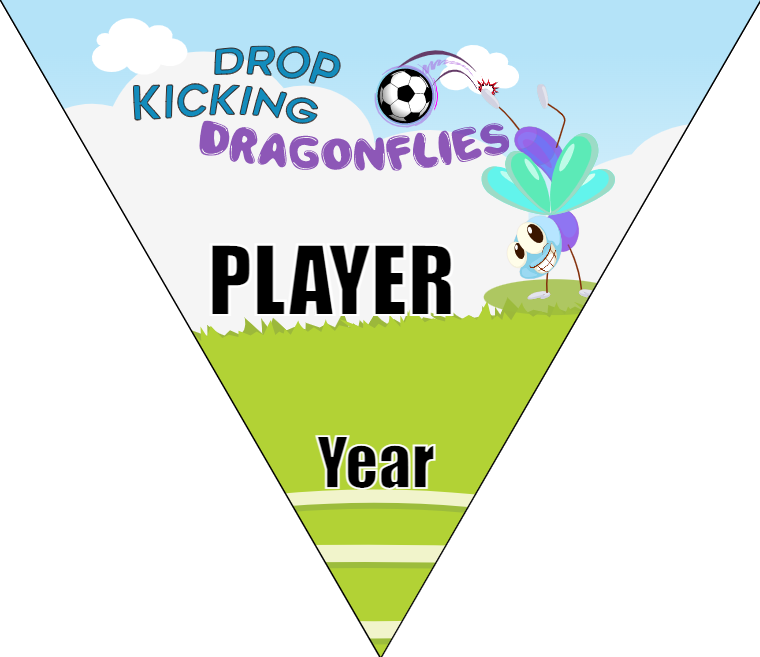 Drop Kicking Dragonflies - Triangle Soccer Banners