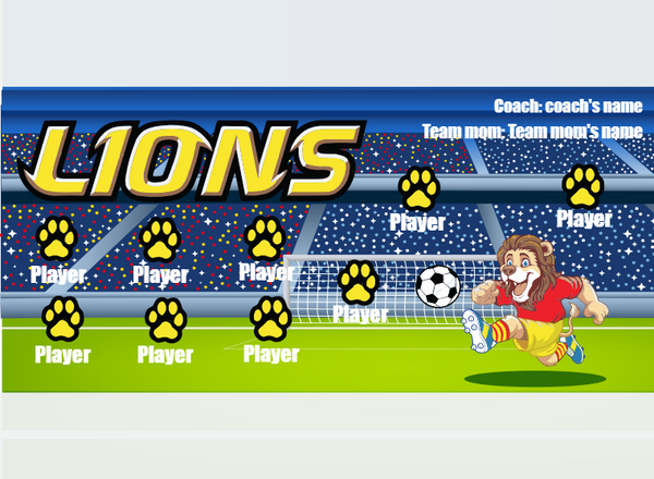 Lions - Soccer - Pole Pocket Banner