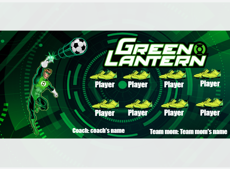 Green Lantern - Soccer - Pole Pocket Banner