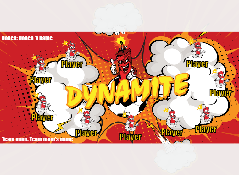 Dynamite 1 - Soccer - Pole Pocket Banner
