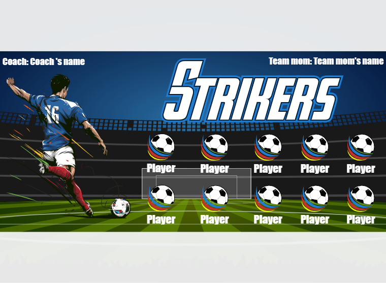 Strikers - Soccer - Pole Pocket Banner