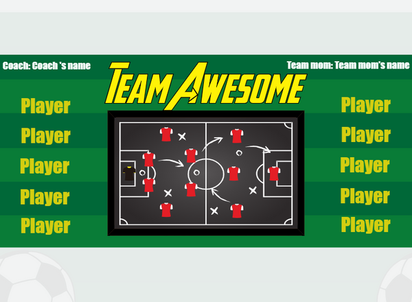 Team Awesome - Soccer - Pole Pocket Banner