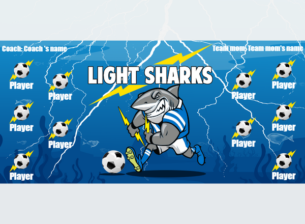 Light Sharks - Soccer - Pole Pocket Banner
