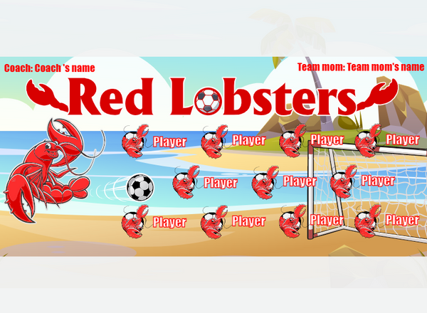 RED Lobsters - Soccer - Pole Pocket Banner