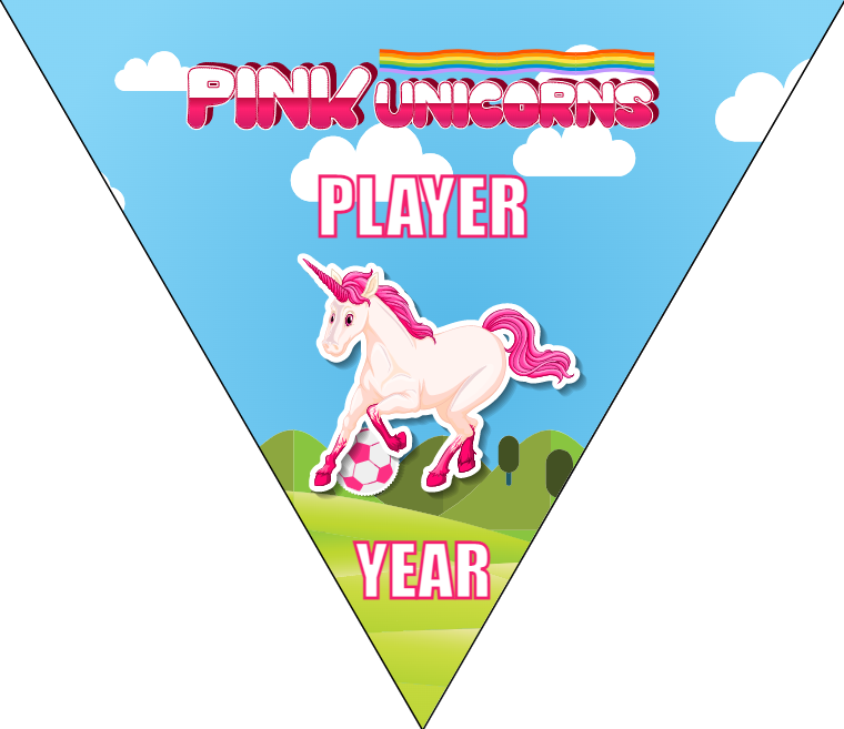 Pink Unicorns - Triangle Soccer Banners