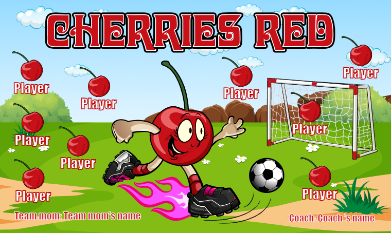 Cherries Red - Soccer Banner