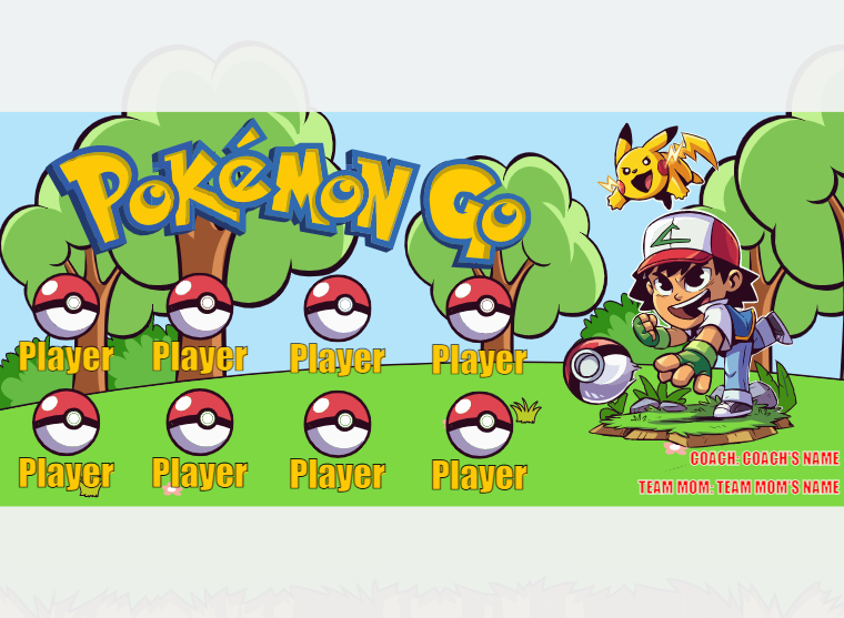 Pokemon GO - Soccer - Pole Pocket Banner