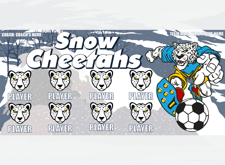 Snow Cheetahs - Soccer - Pole Pocket Banner