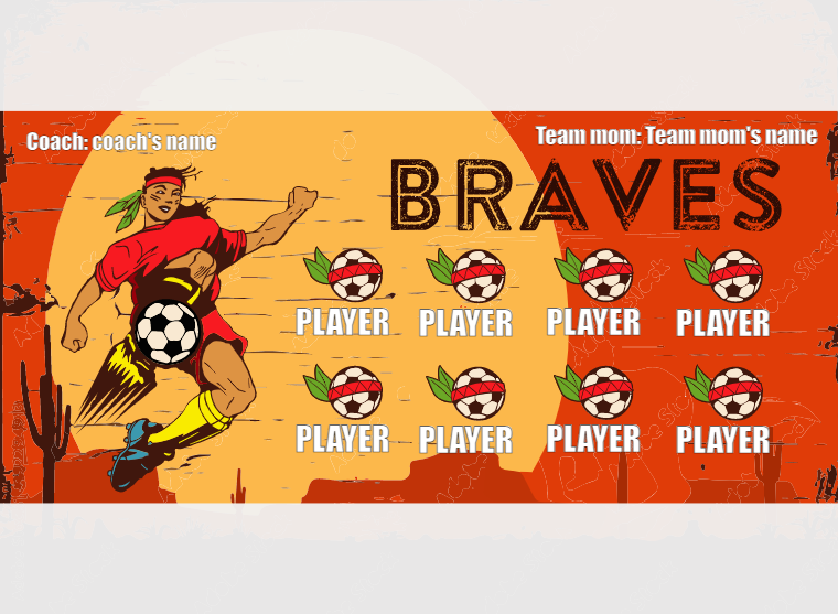 Braves - Soccer - Pole Pocket Banner