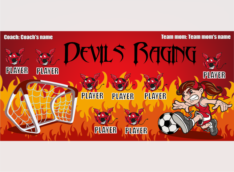 Devils Raging - Soccer - Pole Pocket Banner