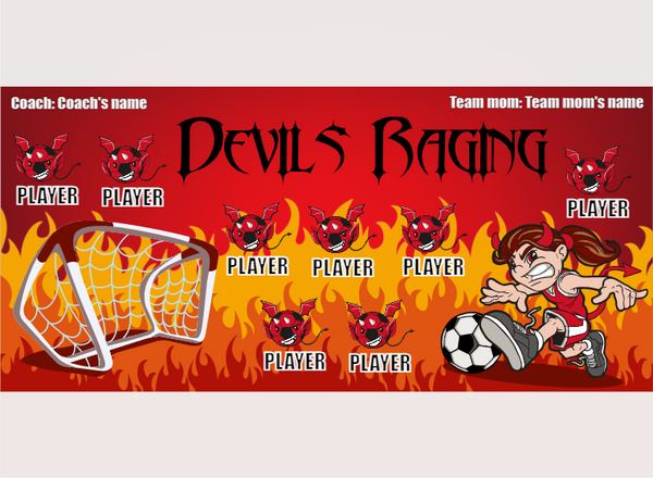 Devils Raging - Soccer - Pole Pocket Banner