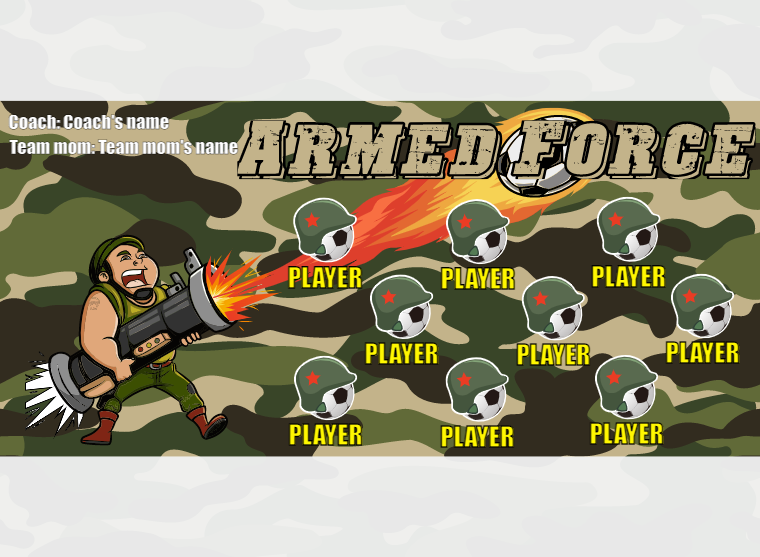 Armed Force 1 - Soccer - Pole Pocket Banner