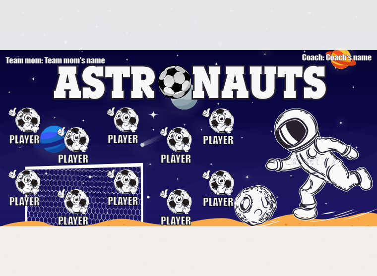 Astronauts - Soccer - Pole Pocket Banner