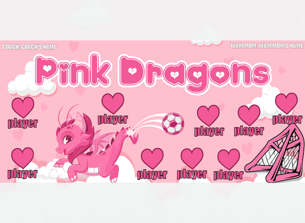 Pink Dragons - Soccer - Pole Pocket Banner