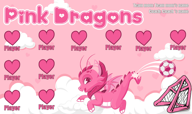 Pink Dragons - Soccer Banner