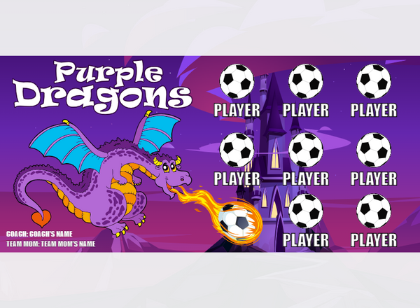 Purple Dragons - Soccer - Pole Pocket Banner