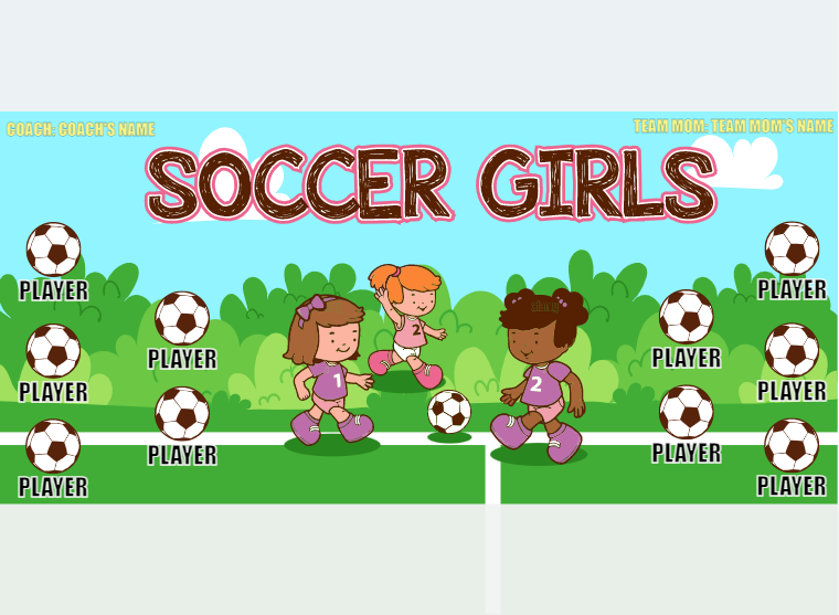 Girls - Soccer - Pole Pocket Banner