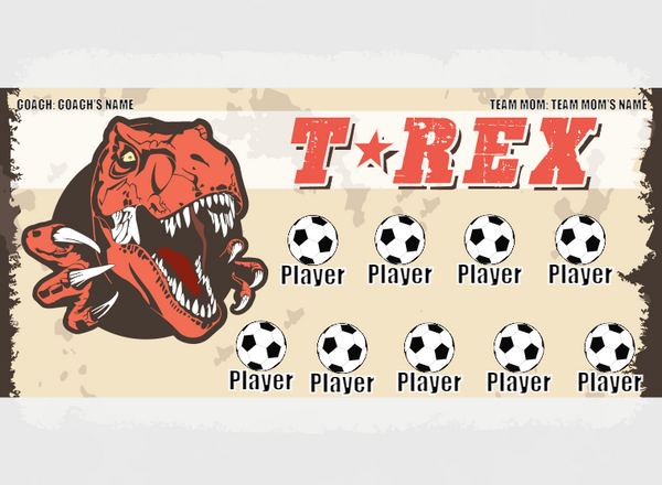 T REX 3 - Soccer - Pole Pocket Banner