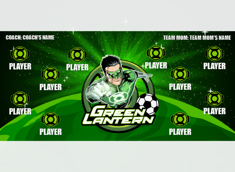 Green Lantern 2 - Soccer - Pole Pocket Banner