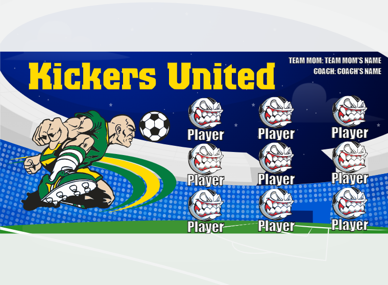 Kickers United 2 - Soccer - Pole Pocket Banner