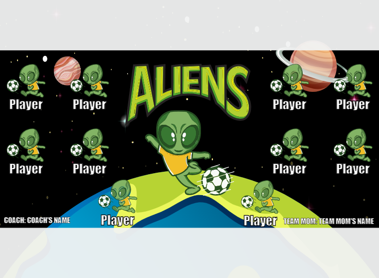 Aliens 2 - Soccer - Pole Pocket Banner