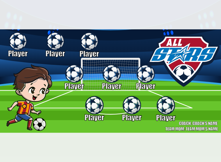ALL Stars 2 - Soccer - Pole Pocket Banner