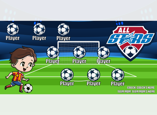ALL Stars 2 - Soccer - Pole Pocket Banner