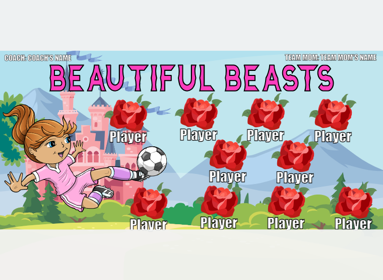 Beautiful Beasts 2 - Soccer - Pole Pocket Banner