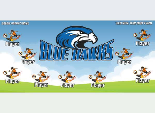 Blue Hawks - Soccer - Pole Pocket Banner