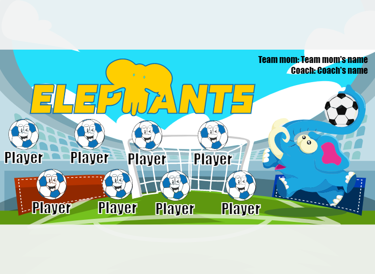 Elepmants - Soccer - Pole Pocket Banner