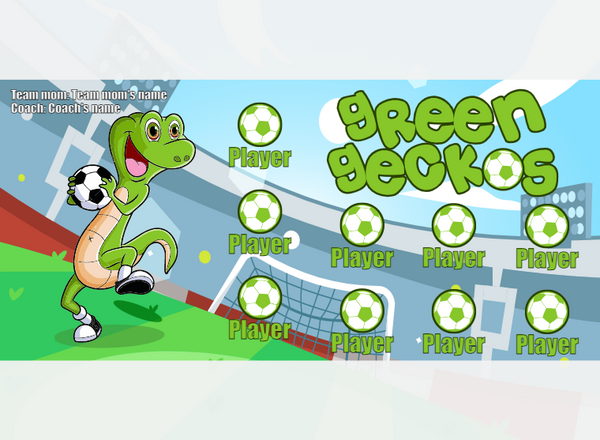 Green Geckos - Soccer - Pole Pocket Banner